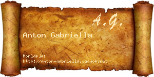 Anton Gabriella névjegykártya
